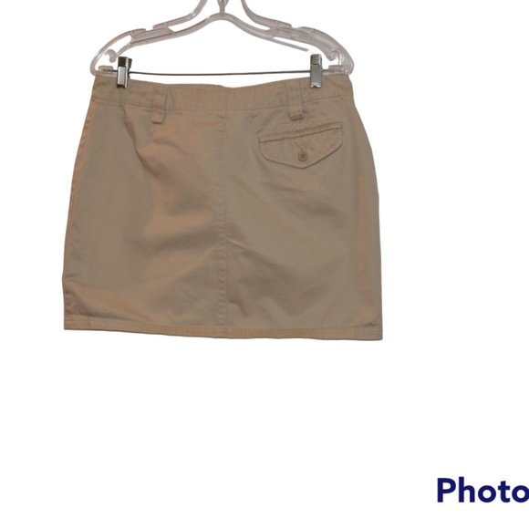 Old Navy Denim Mini Skirt Beige Cotton 10 - Picture 2 of 4